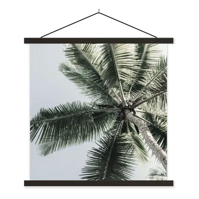 Produktbild von MuchoWow® Textilposter Palme - Tropisch - Sommer 90x90 cm mit schwarzem Rahmen - Magnetisches