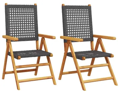 Produktbild von VidaXL 367651, Terrasse, Akazienholz, Polyrattan, Schwarz, 110 kg, 570 mm, 700 mm