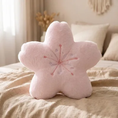 Produktbild von Rosa Kirschblüten Kissen Dekokissen Blumenmuster Prinzessin Plüsch Wohnzimmer Valentinstag Geschenk