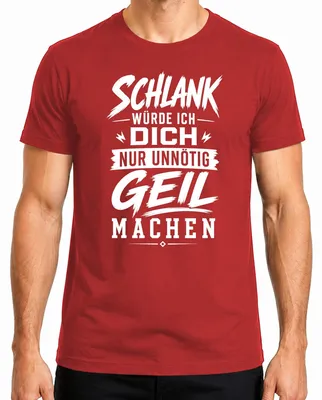 Productafbeelding van "Slank" - Heren T-shirt, rood, maat L. (Met een sarcastische opmerking over het feit dat het onnodig opvallend is.)