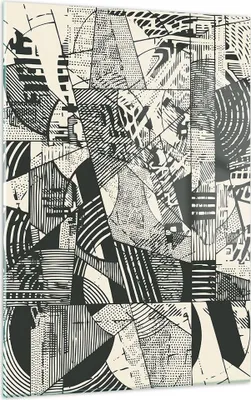 Produktbild von Bilder auf glas - Einteilig - Abstraktion Vintage Schwarz - 50x70cm - Glasbilder - Wandbilder - Bilder - Wanddekoration aus Glas - Glas Bilder - Wandbild auf Glas - GPA50x70-5052