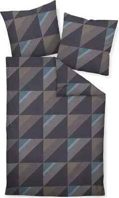 Immagine prodotto di Janine Mako biancheria da letto in raso 3 pezzi copripiumino 200 x 220 cm federa 80 x 80 cm J. D. 87065-02 blu notte