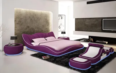 Produktbild von Modernes Design Bett XXL Betten Luxus Stil Doppel Hotel Leder 140 160 180x200cm