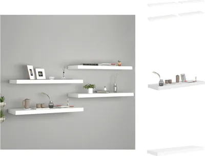 Obrázek produktu pro vidaXL Plovoucí police 4 ks. Bílé 80x23,5x3,8 cm MDF - Nástěnné police