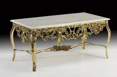 Image de Casa Padrino Luxe Table basse baroque avec plateau en marbre or / crème 118 cm - Meubles de salon baroques