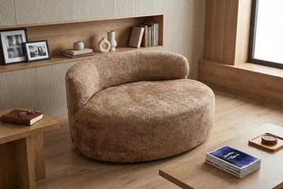 Produktbild von Luna modernes Zweisitzer-Sofa Braun - Bequeme Sitzfläche aus hochelastischem Schaumstoff - Premium-Design