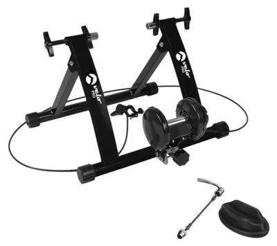 Produktbild von Velo Pro Flüssigkeits-Rollentrainer mit Matte – Leiser Indoor-Fahrradtrainer mit realistischem Straßenwiderstand, stabilem Stahlrahmen, passend für 26–29” & 700C Räder