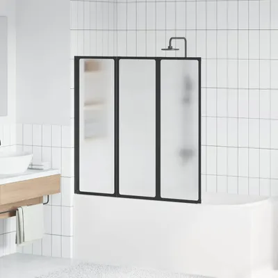 Produktbild von Möbel Duschwand Schwarz 120 x 2 x 117 cm Aluminium und PP - Duschabtrennungen &45039