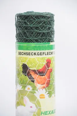 Produktbild von Kaninchendraht / Sechseckgeflecht / Maschenweite 25mm / Höhe 500mm / Länge 25m / grün beschichtet / € 0,64 pro Meter