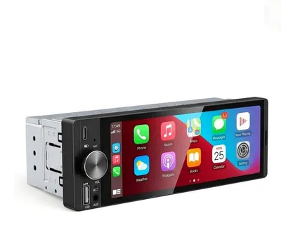 Produktbild von 1 DIN Autoradio mit 6,36" IPS Touch-Display – Wireless CarPlay & Android Auto, Bluetooth 5.0 – inklusive Rückfahrkamera, FM und Lenkradsteuerung