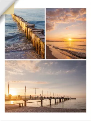 Produktbild von ARTland Wandbild, selbstklebend Träume vom Meer: Sonnenuntergang Zingst Größe: 60x80 cm
