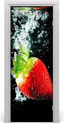 Produktbild von Tulup Türaufkleber 75x205 cm Dekorative Aufkleber Selbstklebend Wasserdichte Tapete Abnehmbar Schlafzimmer Wohnzimmer Wohnkultur - Erdbeere im Wasser