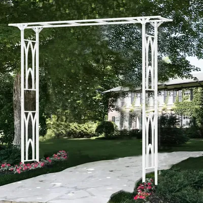 Produktbild von Gartenbogen Pergola - Rankspalier aus Metall - PVC-beschichteter Rahmen - Sehr robust für Außenbereich - Für Kletterpflanzen & Hochzeit - Weiß