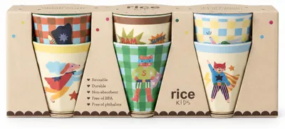Produktbild von Kinderbecher Melamin 250ml Bunt Blau - 6er Set Trinkbecher für Kita, KI-generiertes Bild
