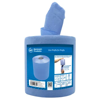 Produktbild von Putztuchrolle Papierrolle Putzpapier Werkstattrolle 2-lagig 450 Blatt Blau