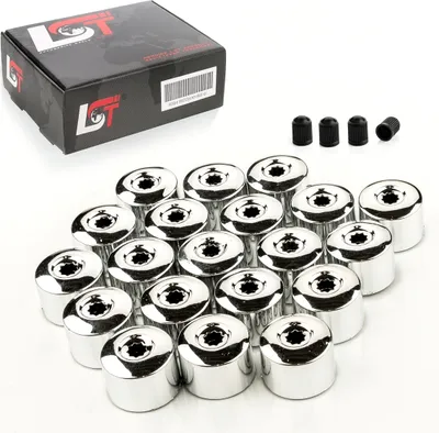 Produktbild von 20x Radschrauben Kappen Abdeckkappen Set 17 mm chromfarben für VW SEAT SKODA