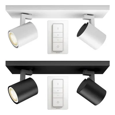 Produktbild von Philips Hue White ambience Runner Doppelspot, Spotset, Bluetooth/Zigbee, Schwarz, LED, Metall, Nicht austauschbare(s) Leuchtmittel