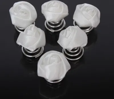 Produktbild von 6 Curlies Braut Kommunion Hochzeit Haarschmuck Rose Weiß