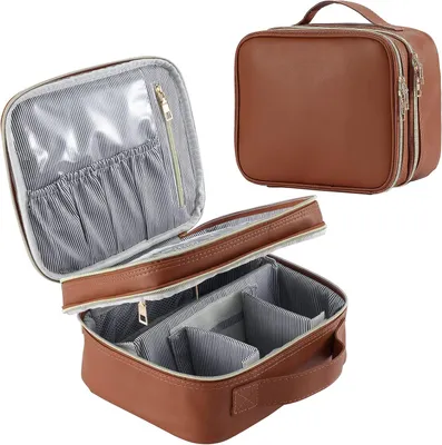 Produktbild von Kosmetiktasche mit Pinselhalter, 2 Fächer, klein, für die Reise