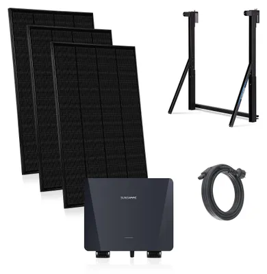 Produktbild von SUNSHARE Ray 600 W Balkonkraftwerk, PV-Universalhalterung, 3 x 200W Module, 800W Inverter