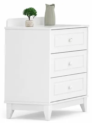 Image de Commode blanche pour chambre d'enfant, avec trois tiroirs, au design moderne