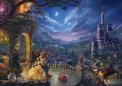 Produktbild von Thomas Kinkade, Disney, Die Schöne und das Biest, Tanz im Mondlicht, 1000 Teile Puzzle