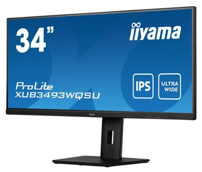 Produktbild von iiyama ProLite XUB3493WQSU-B5, 86,4 cm (34"), 3440 x 1440 Pixel, UltraWide Quad HD, LED, 4 ms, Schwarz