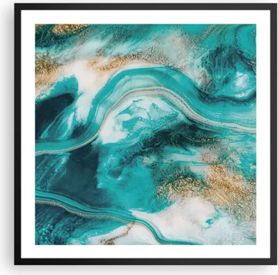 Produktbild von Gerahmtes Poster - Schwarzer Rahmen - Wasser Meer Ozean - 60x60 cm - Wand Bild - Wanddeko - Wandbilder - Kunstposter - Wandposter - Bilderrahmen - Bilder - Kunstdruck - P2BAC60x60-5108