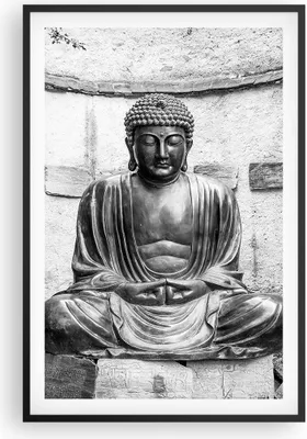 Produktbild von Gerahmtes Poster - Schwarzer Rahmen - Japanisch Buddha Statue - 61x91,5 cm - Wand Bild - Wanddeko - Wandbilder - Wandposter - Bilderrahmen - Bilder - Kunstdruck - Wandbild - P2BPA61x91-4329