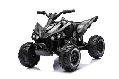 Image de Voiture électrique pour enfants à quatre roues, modèle ATV, 12V 4,5Ah, avec musique, lecteur MP3 et éclairage LED, adaptée aux enfants de 3 à 6 ans. Couleur : noir