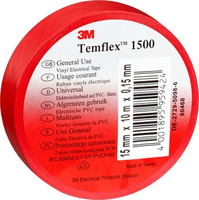 Produktbild von 3M Deutschland Vinyl Elektro-Isolierband TemFlex 1500 15x10rt 7000062278
