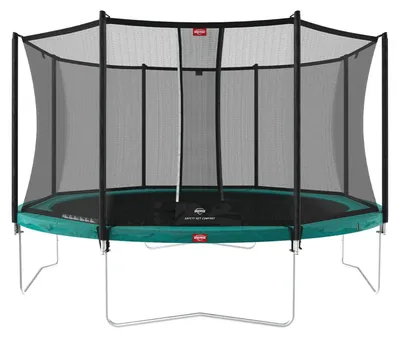 Produktbild von BERG Trampolin Favorit Regular 430 + Sicherheitsnetz Comfort Stahlrahmen Grün