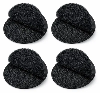 Productafbeelding van Zelfklevende klittenbandpunten, rond, zwart, 19mm, 50 stuks