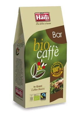 Produktbild von Caffè Haiti Roma Biocaffè Bar 100% 100% Fairtrade Kaffeemischung Handarbeit Italy Bohnen 200 g