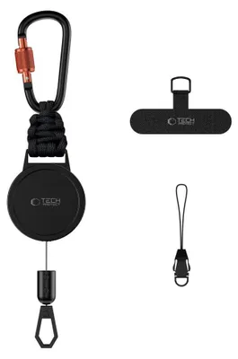 Immagine prodotto di Laccetto antifurto per cellulare con corda retrattile, Tech-Protect ATH04 UrbanLoop, nero-arancione