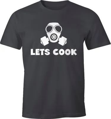 Produktbild von Herren T-Shirt Grillen Lets Cook Gasmaske Fun-Shirt Moonworks® dunkelgrau XXL