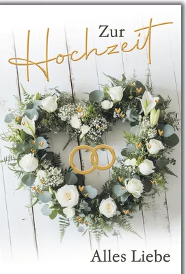 Produktbild von Hochzeit Blumenherz alles Liebe Glückwunschkarte mit Umschlag