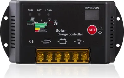 Produktbild von Solarpanel-Ladegerät-Laderegler 10A 12V/24V schwarz