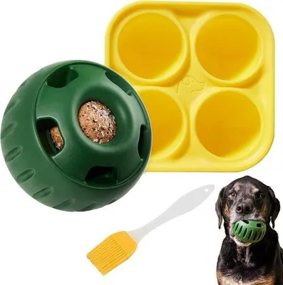 Produktbild von Interaktiver Kauball und Feedball für Hunde - Naturkautschuk Hundespielzeug für Training und Zahnpflege