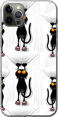 Produktbild von MuchoWow® Handyhülle Schutzhülle Hülle für Telefoonhoesje iPhone 13 Pro Max Muster - Katze - Schwarz - Jungen - Mädchen - Kinder - Kinder Silikon Softcase Handy Hülle - Mobiltelefon