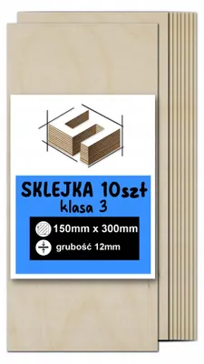 Image de Plaques rectangulaires en contreplaqué de bouleau brut – gravure laser, fraisage CNC, modélisme, pyrogravure, peinture, serviettage et loisirs créatifs DIY – qualité 3 – 15 × 30 cm (150 × 300 mm) – 12 mm – 10 plaques
