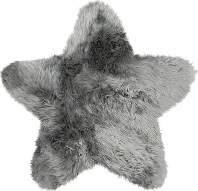 Produktbild von Heitmann Felle Lammfell Motiv 'Stern' Rückseite unterfüttert; Farbe Grau 1207GR