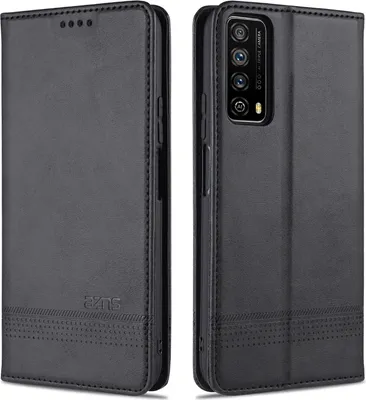 Obrázek produktu pro LaimTop Leather Case for Huawei P Smart 2021, Flip Cover Wallet Case Magnetic Closure Stand Protective Case for Huawei P Smart 2021 Black