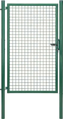 Produktbild von Alberts Wellengitter-Einzeltor mit Zubehör, Breite 100 cm, Höhe 175 cm, grün, zum Einbetonieren, Pfostenstärke 60 mm