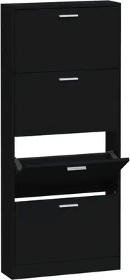 Zdjęcie produktu dla vidaXL Szafka na buty czarna 59x17x150 cm Materiał drewnopochodny