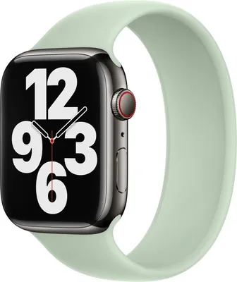 Immagine prodotto di Cinturino in silicone Solo Loop per Apple Watch Series 1 - 9 / SE (38/40/41 mm) | Series 10 / 11 (42 mm) - Taglia 8 - Verde minerale
