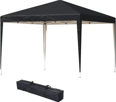 Produktbild von Pavillon, 2,95 x 2,95 m Pop-Up-Faltpavillon, Gartenpavillon, Partyzelt, UV-Schutz, Stahl+Oxfordstoff, Schwarz