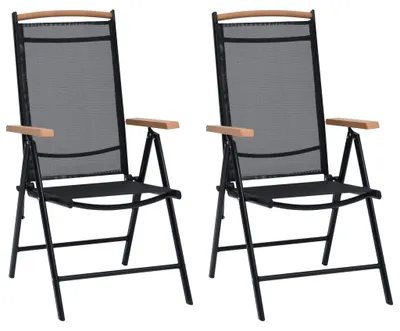 Image de Chaises de jardin - Chaises pliantes - Chaises de balcon - Structure en aluminium - Dossier réglable