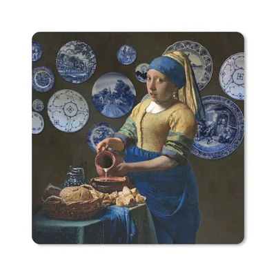 Produktbild von MuchoWow® Mauspad Mousepad Milchmädchen - Das Mädchen mit dem Perlenohrring - Vermeer 20x20 cm - Mousepads - Maus Mat - Pad - Mausunterlage - Desk Mat - Bureauartikeln