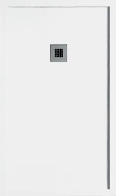 Produktbild von Mineralguss-Duschwanne extra flach mit Rand SARIN WEISS 80x170 cm  Ablaufschutz in Chrom